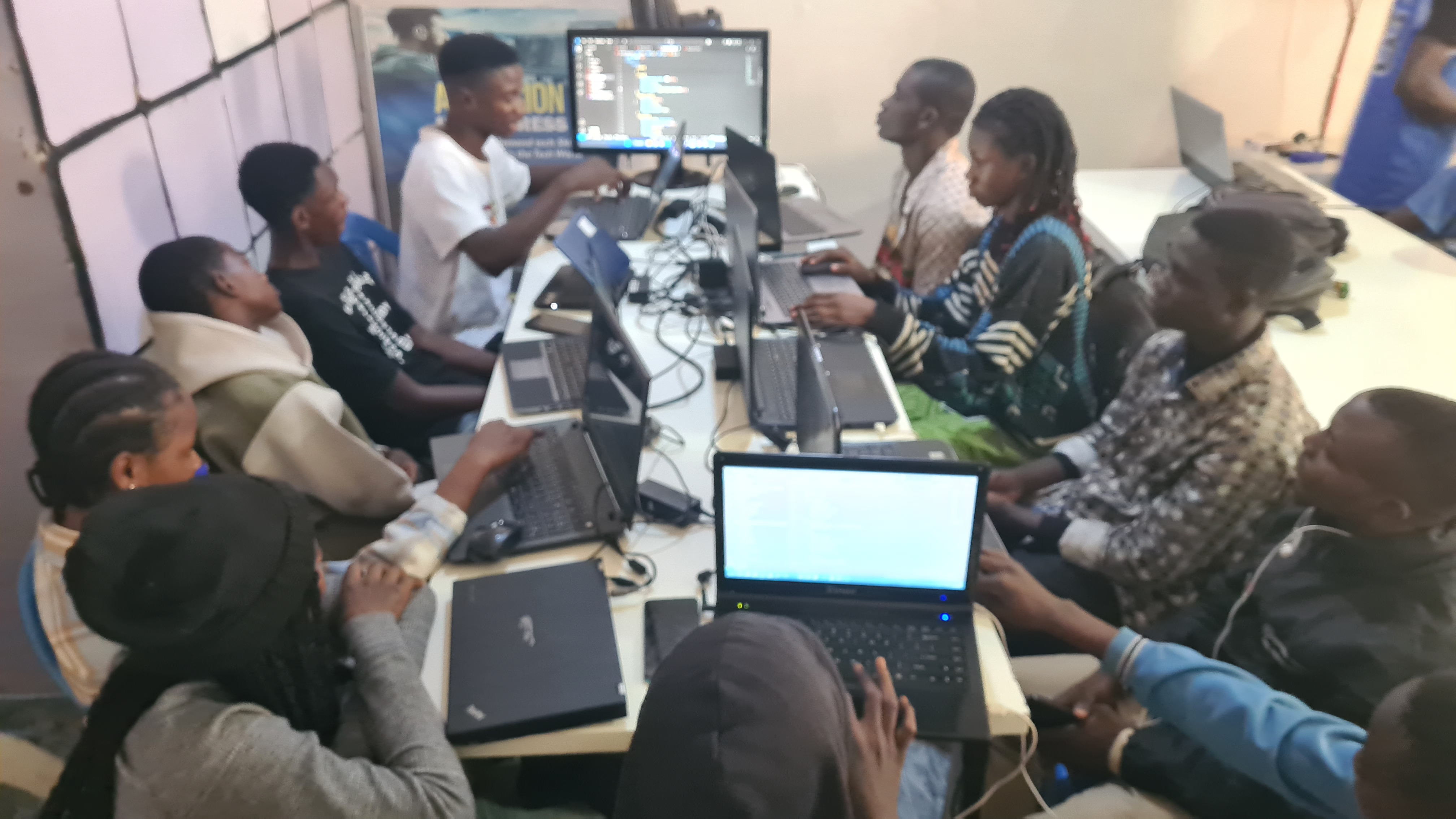Post secondary students learning software development in Kaduna